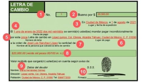 Qué es la letra de cambio Ejemplo características y formato